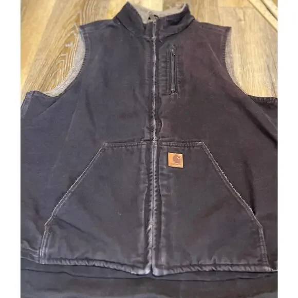 Carhartt V33-DKB Travis Scott Sherpa-Lined Full Zip Canvas Vest XL Tall - Picture 4 of 11